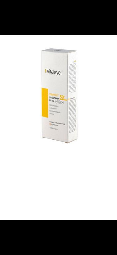 فلوئید ضد آفتاب رنگی ویتالیر مدل Vitamin C حجم 50 میلی لیتر بژ روشن
